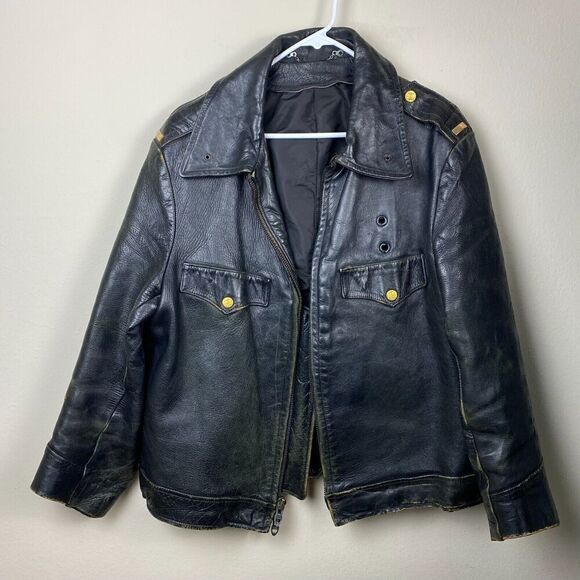Vintage 70s Harley Davidson NY Police Department Leather Jacket Large Heavy - Picture 3 of 15